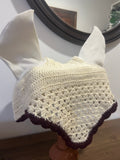 Bonnet Victoria - Couleur Ecru et Aubergine